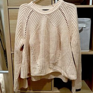 Pink Sweater With Wide Sleeves